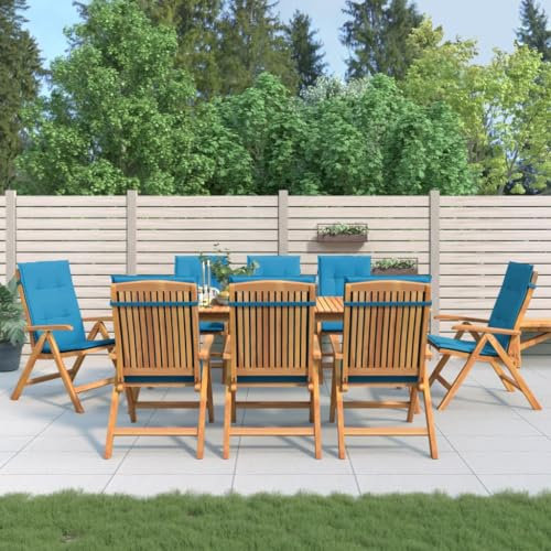 Tidyard Gartenstühle mit Auflagen 8 STK. Gartenstuhl Campingstuhl Balkonstuhl Massivholz Teak
