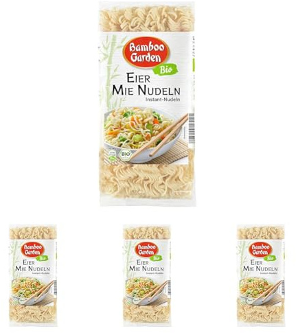Bamboo Garden Bio Eier Mie Nudeln, 250 g (Verpackungsdesign kann abweichen) (Packung mit 4)
