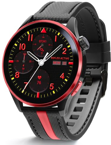 Reflex Active Series 54 AMOLED GPS Black and Red Smart Calling Watch