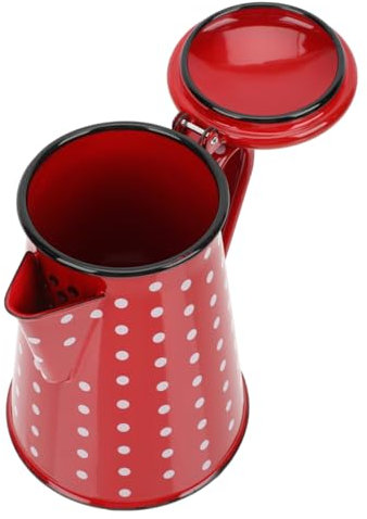VICASKY Pentola Con Manico Smaltato Smalto Porcellana Vaso Smaltato Rosso Se Stesso Bollitore Smaltato Pentole Smaltate Per Cucinare Bollio Per Versare Caffè Caffettiera