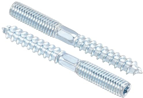 TA-VIGOR 10Pcs Hanger Bolts, M8x70mm Double Headed Bolts Self Tapping Screw, Double Ended Dowel Screws for Wood Joint Furniture