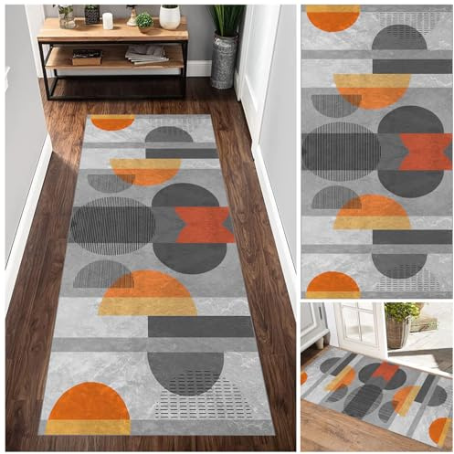 Tappeto antiscivolo 90 x 200 cm, assorbente, per cucina e corridoio, lavabile, antiscivolo, grande passatoia per scale per soluzioni di pavimentazione sicure ed eleganti