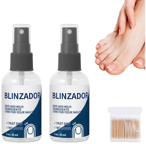 Blinzador Fungal Spray, Blinzador Nails Spray, Deep Repair & Natural Ingredients, Keeps Feet Fresh & Dry All Day, For Men & Women 1oz/30ml (2PCS)