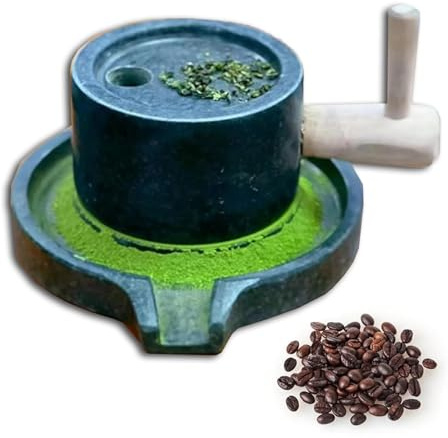 Mulino A Pietra Per Cereali, Piccolo Macinino Per Polvere Di Tè Matcha, Mulino A Pietra Per Cereali Manuale Decorazione Per Mulino A Pietra Naturale Per Chicchi Di Caffè(Stone Mill)