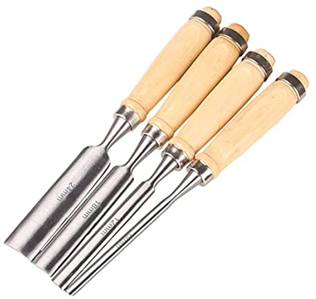 Half-Round Chisel Woodworking Chisel Carved Woodworking Cutter Tool Set Half-Circle Inner Cutter Set of 4, Woodcut