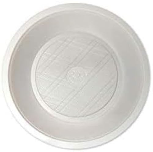 Generico 20/25/100/200 Piatti FONDI di plastica RIUTILIZZABILI da 21cm piatti rigidi | piatti Lavabili 20 Cicli in Lavastoviglie ok microonde (200 PIATTI)