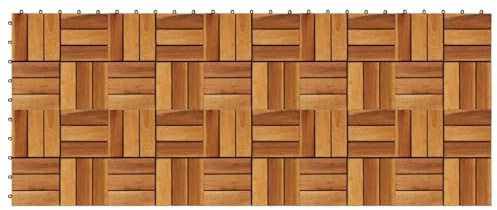 Lot de 10 Dalle de Terrasse Clipsable, Cailleboti Carrelage Extérieur 30x30 cm 10 pcs Acacia