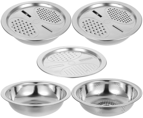 COLLBATH Lot de 3 Bassines à Légumes en Acier Inoxydable 26 CM Passoire et Râpe Multifonction Bac à Légumes en Métal Empilable pour Lavage et Égouttage des Fruits Cuisine