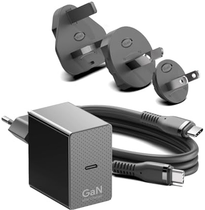 HKY USB C Chargeur Rapide 65W pour Macbook Neo, GaN III avec Câble Tressé 1.5M - Parleur Soundboks Gen 4/GO, JBL Extreme 3 4, Sonos Roam 2, Marshall Emberton II, Soundboks Generation 4 Gen. 4 Gen4