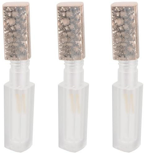 Amosfun Kit para Hacer Brillo de Labios con 3 Tubos Vacíos de Plástico Duradero, Boca Ancha para Fácil Rellenado, Tamaño Compacto Portátil, Accesorios para DIY Cosméticos Labiales