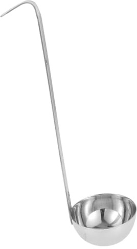 PACKOVE Cucharón de Cocina de Acero Inoxidable Espeso con Gancho para Colgar, Cuchara Medidora Onzas, Cucharón Multiusos para Sopa, Salsa y Repostería, Utensilio Resistente y Preciso