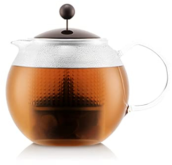 BODUM 1823-451-Y21 ASSAM Teekanne mit Glasgriff, Deckel und Kunststofffilter, 0,5 L