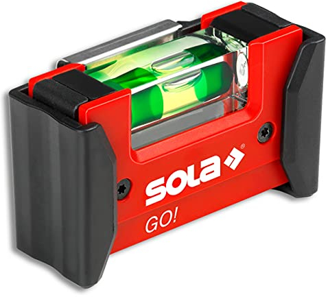 Sola GO! CLIP - Mini-Wasserwaage aus glasfaserverstärktem Kunststoff - Sola Wasserwaage klein für Elektriker - kleine Pocket-Wasserwaage - mit Gürtelklemme
