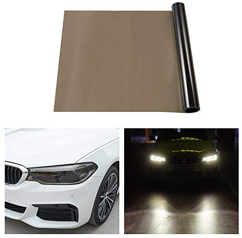 TOMALL 200 x 30 cm Película de vinilo de para faros delanteros de automóviles, tinte de lámpara antiniebla, autoadhesivo, adhesivo deportivo para reequipamiento de automóviles(Negro luz)