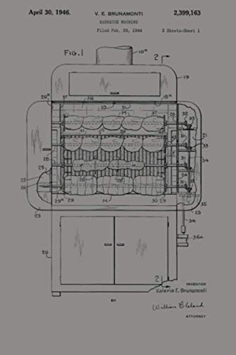 Vintage Patent Print 1946 Barbecue Machine Smoker Oven Gift: Notebook Planner - 6x9 inch Daily Planner Journal, To Do List Notebook, Daily Organizer, 114 Pages