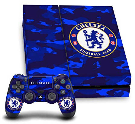Head Case Designs Officially Licensed Chelsea Football Club Camouflage Mixed Logo Vinyl Sticker Gaming Skin Decal Cover Compatible With Sony PlayStation 4 PS4 Console and DualShock 4 Controller Bundle