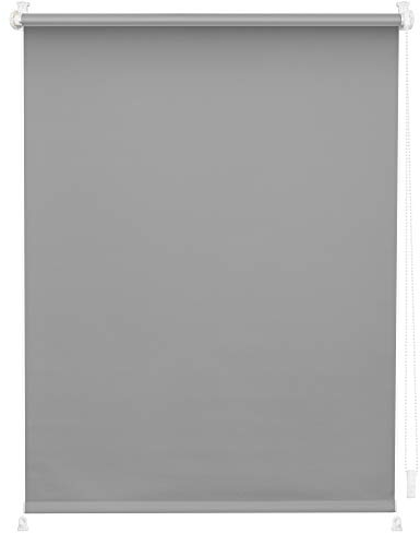Lichtblick Verdunklungsrollo ohne Bohren, Klemmfix, Thermorollo, Hitzeschutz, Sichtschutz, Wandmontage, Deckenmontage, Rollo für Fenster und Türen Grau, 45 cm x 150 cm (B x L)