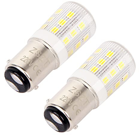 ZSZT BA15D led 220v, Taglia piccola B15 Macchina Da Cucire A Baionetta Lampadina, 5W Bianco Freddo 6000K Equivalente a Lampadina Alogena da 35W (2 pezzi)
