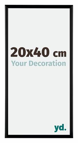 yd. Your Decoration - Bilderrahmen 20x40 cm - Schwarz Matt - Bilderrahmen aus Kunststoff mit Acrylglas - Antireflex - 20x40 Rahmen - Bordeaux