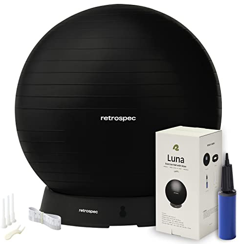 Retrospec Luna Exercise, Base Pump with Anti-Burst Material-Fitness Gym Swiss Ball-Perfect for Balance, Stability, Yoga, Pilates, Pregnancy & Birthing Gymnastikbälle