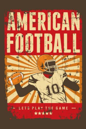 American Football Sport Vintage Pop Art Poster: Football Player Notebook Journal Gift, 6x9 Inch 120 Pages Soft Cover, Matte Finish