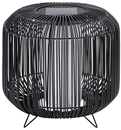 Dehner Solar-Laterne Bari, warmweißes Licht, Ø 30 cm, Höhe 30 cm, IP44, Kunststoff/Metall, anthrazit