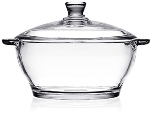 Operitacx Heat Resistant Glass Stew Pot Soup Pot with Lid 1.5l Multi-Functional Easy to Clean