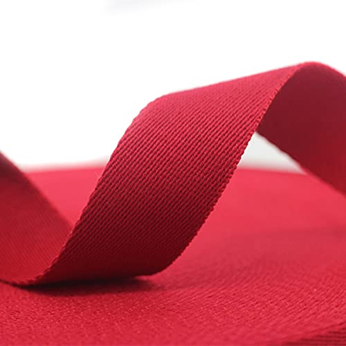 Wambere Baumwoll Schrägband Nahtband,50mmx5Yard,Einfassband Köperband Baumwollband Textilband Fischgrätenband Köperband Wimpelband Twillband Webbing Band für Schneidern DIY-Nähen Basteln,Rot
