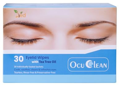 Ved Eyelid & Lash Wipes for Periocular Treatment in Adults and Children. Safe & Naturally Remove debris For Lashes and Eyelids, Pack of 30 Pre-moistened Sterile Wipes (Pack Of Three (90 Count))