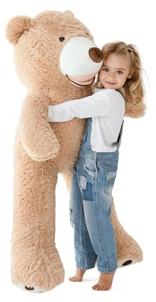 MKS Jättelik Teddybjörn XXL 100 cm | Ultra Mjuk & Fluffig Plysch | Stor Gåva för Barn och Vuxna | Jättestoppat Djur för Dekoration i Sovrum, Födelsedag, Alla hjärtans dag | Brun