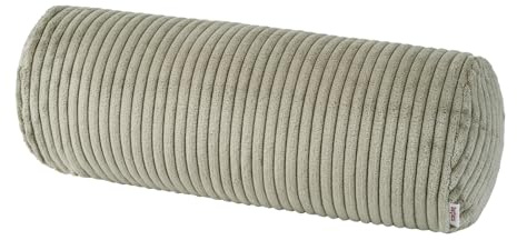 beties HYggelig No.2 Samt Block Cord XL Rollenbezug ca. 25x70 cm Nackenrollenbezug Beinkissen-Hülle Bettrollen Bezug in Raumausstatter Qualität (Taupe-grau)
