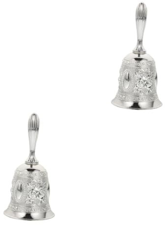 TOPBATHY 2 STK Restaurant-handglocke Gegenrufklingel Vintage-Spielzeug Glocke Tee-Dinner- Restaurant Anrufen Musikspielzeug Klasse Hochzeit Büro Windspiele Zinklegierung