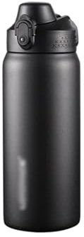 Water Bottle Botellas de agua de acero inoxidable, sin bola de mezcla ni batidor, estante superior, botella segura for deportes, Fitness, gimnasio, Camping, jarra de agua Bidon Ciclismo ( Color : Blac