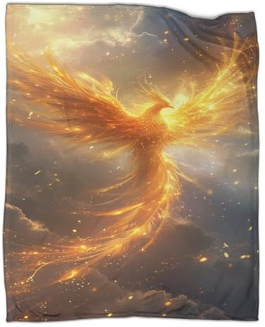 Phönix Kuscheldecke 80x90inch(200x230cm),weich & Warm,extra Flauschig Als Sofadecke Firebird Wohndecke Yogadecke Tagesdecke,Plüsch Sofaüberwurf