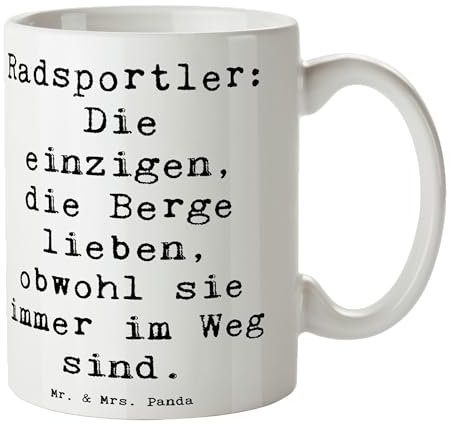 Mr. & Mrs. Panda Tasse Spruch Radsport Berge - Geschenk, Gemeinschaft, Tasse bedrucken, Geschenk Tasse, Pedale, Schwimmen, sportlich, Fahrrad Zitate,