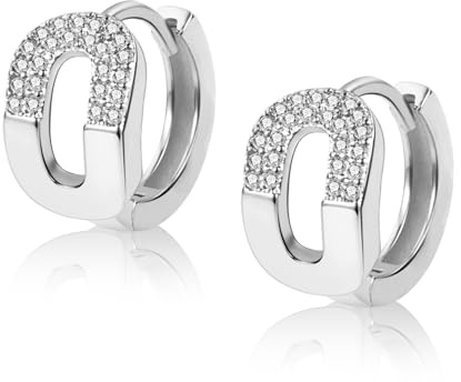 ALEXCRAFT 14K Vergoldete Silber 925 Ohrringe Klein Doppel Creolen für Damen