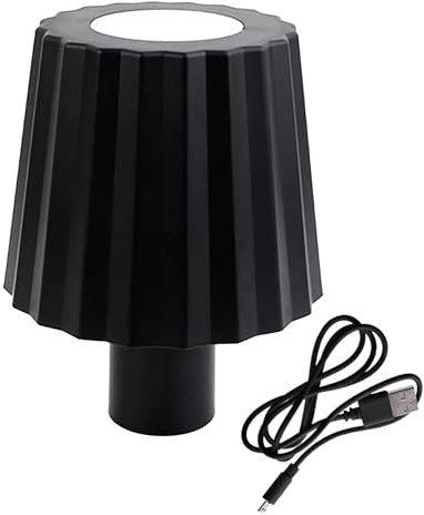 Spetebo Akku Touch Flaschenleuchte 60 LED 14 x 10 cm - schwarz geriffelt | warm und kalt weiß zum Aufstecken auf Flaschen Deko Flaschen Lampe Tischleuchte dimmbar wiederaufladbar für den Innenbereich