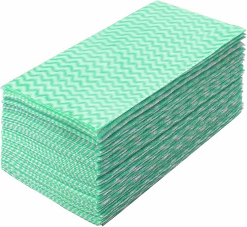 DADAWU Reusable Cleaning Cloths,All Purpose Cloths,J Cloth,Colour Coded Cleaning Cloth(Green,50PCS)