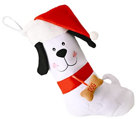 RORPOIR Weihnachtsstrumpf Socken Weiß Süßigkeiten Aufbewahrungssocken Groß 40x20cm Weihnachtsgeschenk