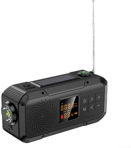 Solar Powered Weather Radio, Portable Hand Crank Radio With AM/FM, SOS Alarm, LED Torch Dynamo Radio,USB Mobile Phone Charger For Camping(black)