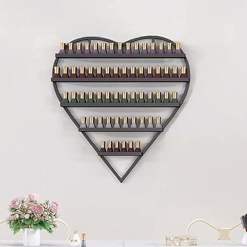 ZTZBFGM Schwarz,1 Set, Nagellackdisplay Wandhalterung Nagellack Display Organizer Ständer Regal Metall Nagellackregal Wandregal Kombinierte Ablagen Aufbewahrungs Für Lippenstifte Parfums
