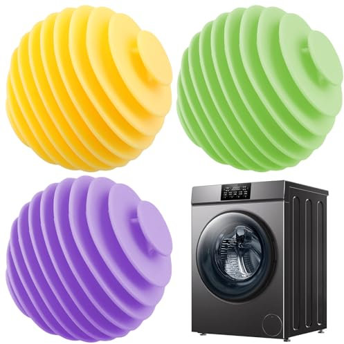 3 PCS Tumble Dryer Balls, Laundry Balls for Washing Machine, Reusable Laundry Balls, Dryer Balls for Laundry, Washing Machine Balls, Laundry Anti-Tangle Ball Reduces Creasing and Sticking of Clothes