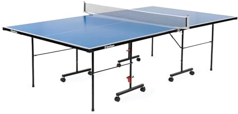 OneTeam Tavolo da ping pong Dimensioni 274x152,5x76 cm per gioco all'aperto con rete pieghevole Ruote per trasporto con funzione di bloccaggio Azzurro