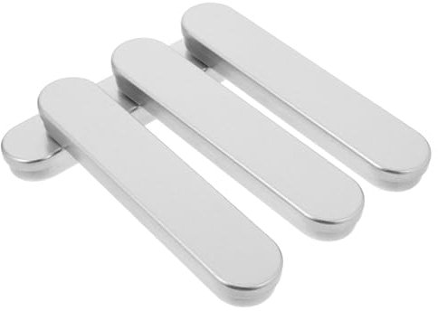 SECFOU 4pcs Metal Tin Box Storage for Beauty Tools Travel Snack Box Marker Pen Holder Pencil Case Organizing Container Dustproof Compact Silver