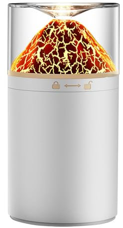 Volcano Humidifier,300ml 2 Humidifying Modes Volcano Aromatherapy Diffusers With Dual-color Ambient Light for Bedroom Office Home Gym Desktop
