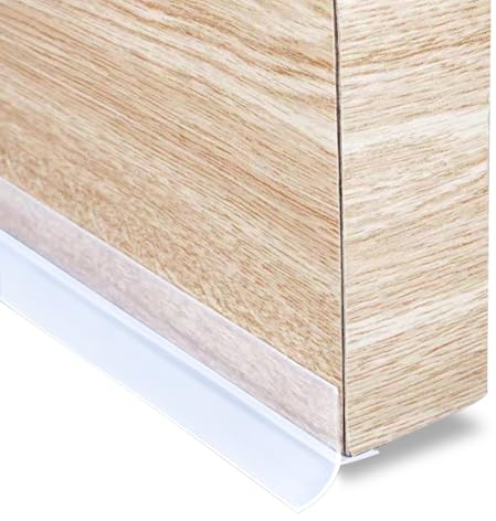Huakaile Bloqueur de porte transparent en forme de T, bande d'étanchéité en silicone pour fenêtre de douche, auto-adhésive et étanche, pour espace d'isolation - 2,5 m x 3,3 cm