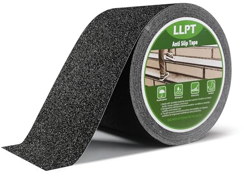 LLPT Ruban Antidérapant Résistant Noir 101mm x 11m | Pour Escaliers Étanche Intérieur Extérieur, Bandes de Traction Antidérapantes pour Marches Escaliers Bateaux Rampes