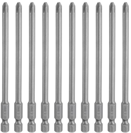 QUARKZMAN 10Pz #2 Punte Cacciavite Phillips PH2 1/4 Gambo Esagonale 4 (100mm) Lungo Acciaio S2 Magnetiche Inserti per Avvitatore per Cacciavite Elettrico Punte Trapano 0.197 (5mm) Asta