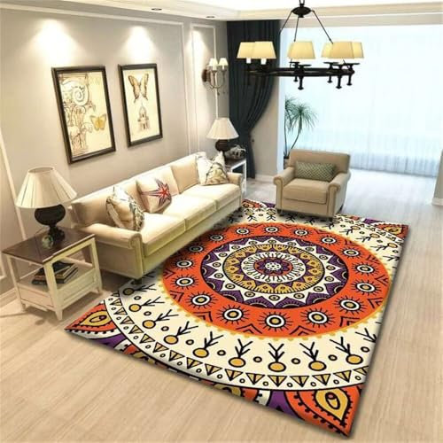 RUGMRZ Wohnzimmerteppich Sofa, Schlafzimmer, Wohnzimmer Dekoration, rutschfest, Schmutzabweisend, Waschbar Kuschel Teppich Orange Teppich Dick Teppiche Schlafzimmer Wohnzimmerteppich Salon Auslegware