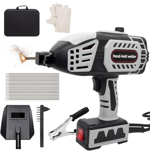 Welding Machine Handheld, 20A-120A 220V Portable Hand Held Welder Machine with IGBT Inverter 5 Variable Current Adjustment, Portable ARC Welder Gun, Fits for 1/16''-1/8'' Welding Rods